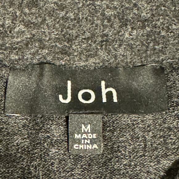 Joh Embellished Sweater Faux Fur Rhinestone Studs Gray Black Party Holiday M - Picture 6 of 7